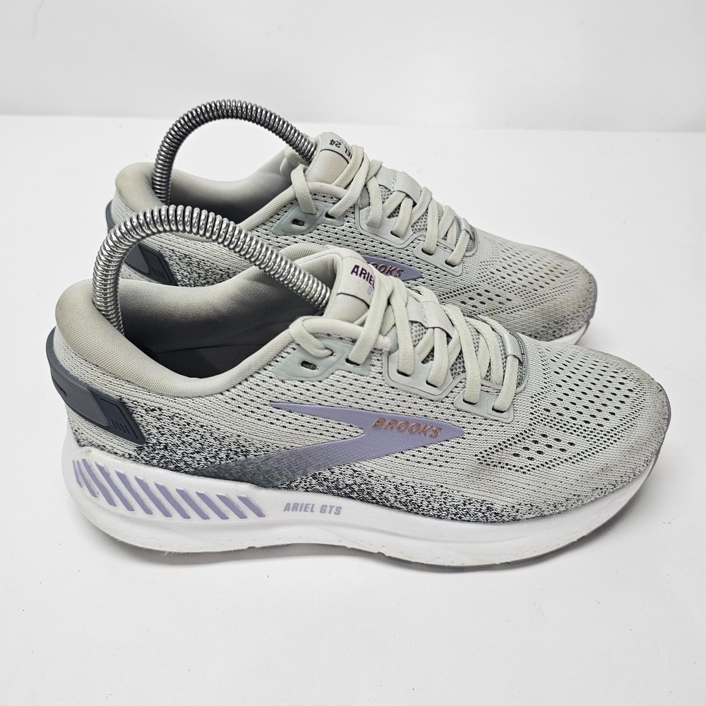 Brooks Ariel GTS 24 Shoes Womens Size 7.5 Mercury Ebony Sweet Lavender Running